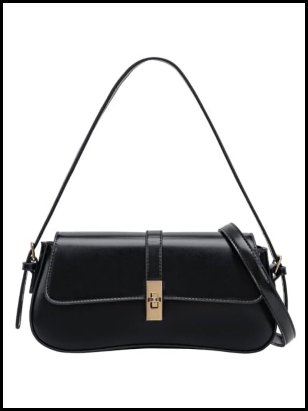 Hobo Crossbody Shoulder Bag with Cherry Charm in Faux Leather